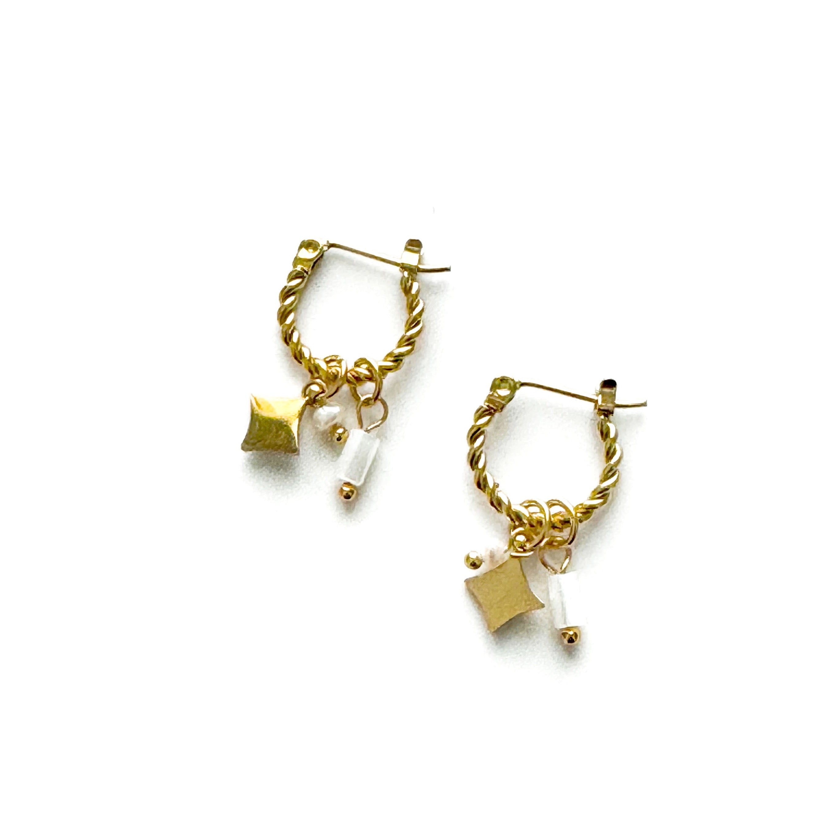 Bailee Luxe 18k Gold Plated Charm Hoops