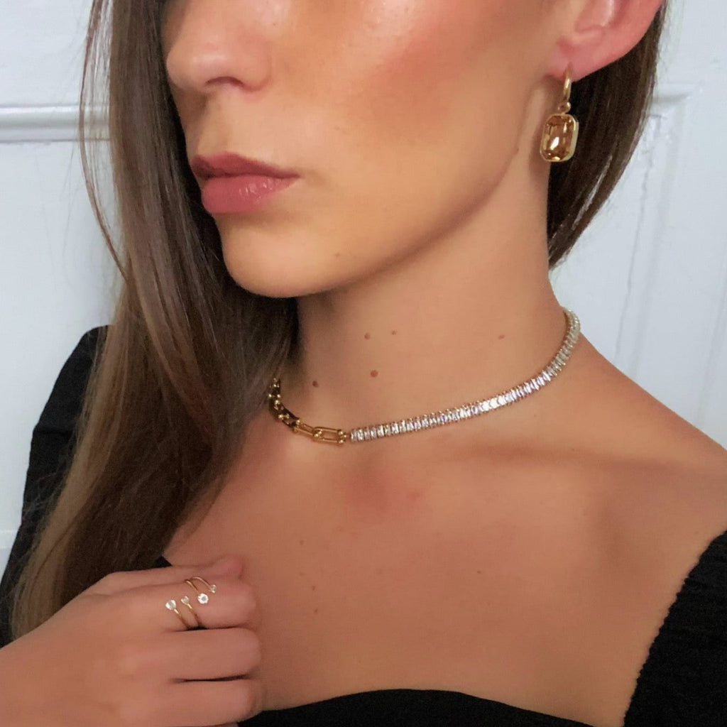 Aurielle Luxe 18k Gold Plated Diamante Necklace