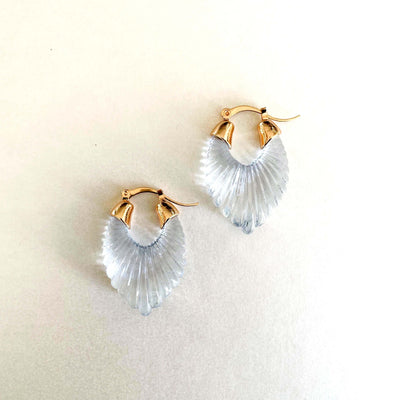 Audrey Sky Ridged Hoop Earrings