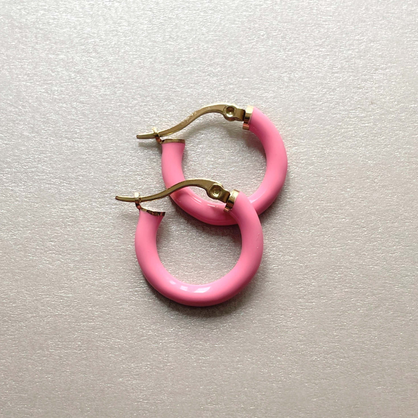 Anais Luxe 18k Gold Plated Pink Hoops