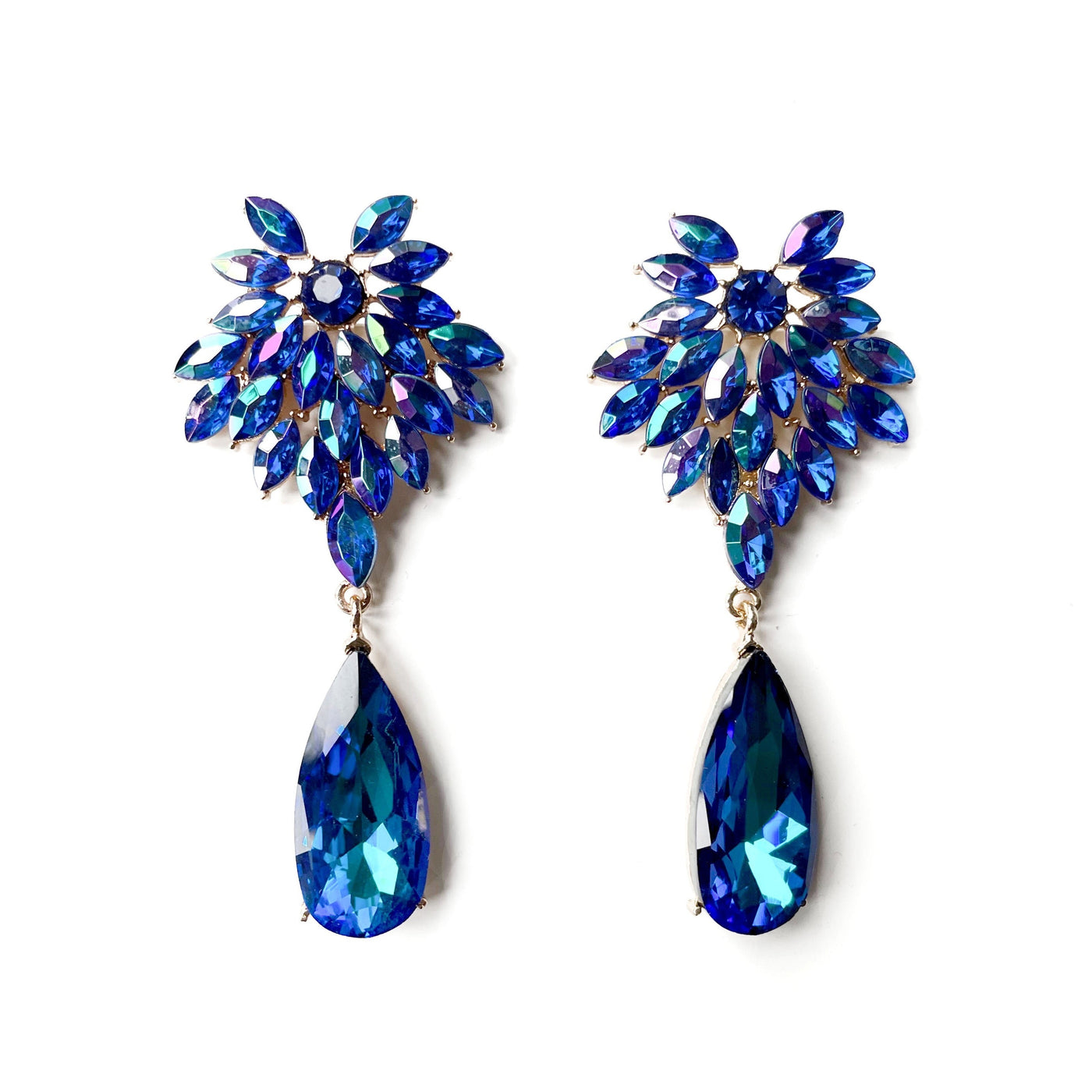 Christiana Blue Jewelled Statement Earrings