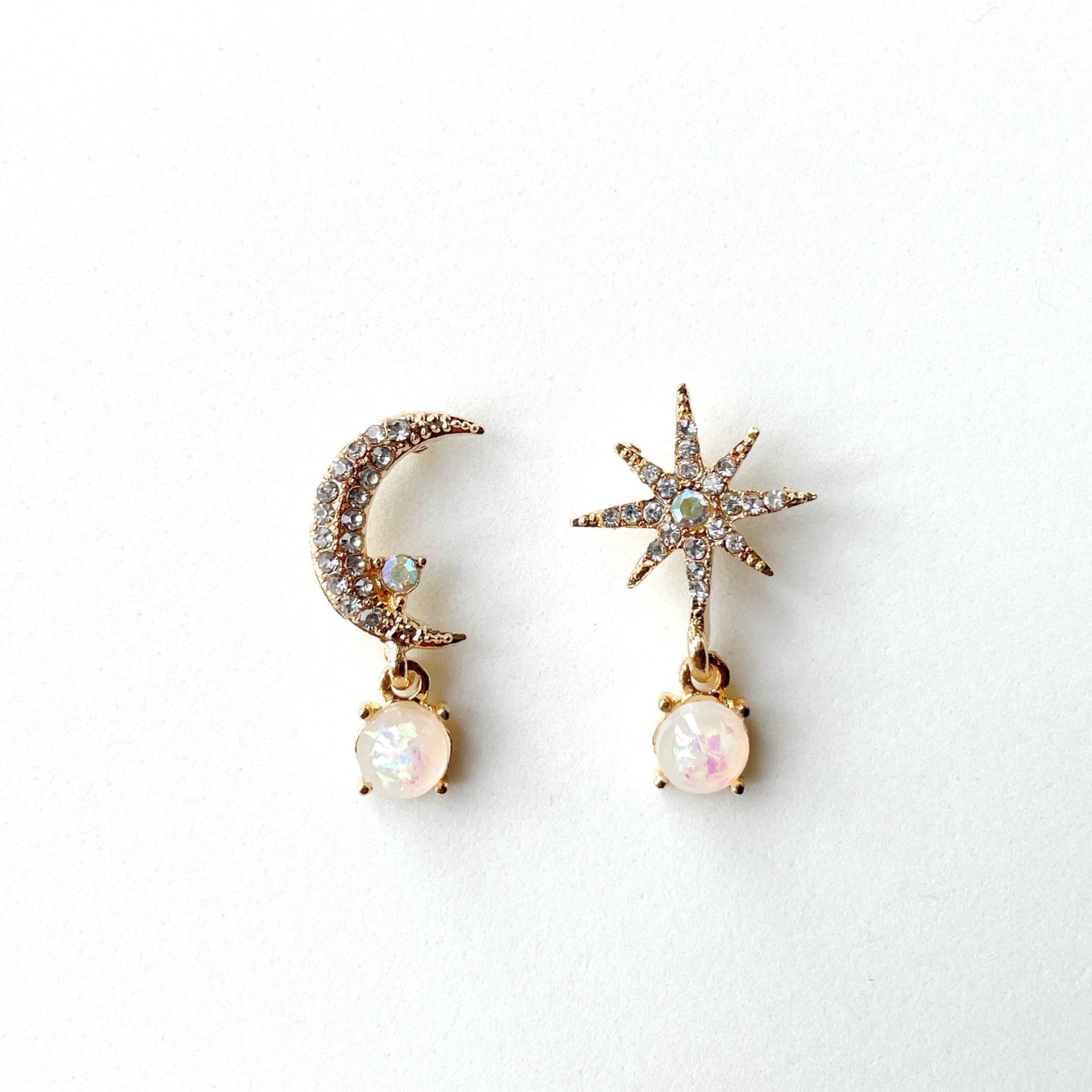 Andromeda Moon and Star Earrings