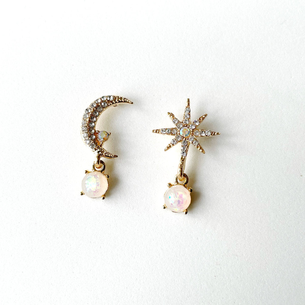Andromeda Moon and Star Earrings