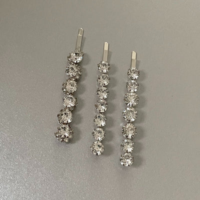 Adalynne  Luxury Silver Jewelled Hair Slide Set