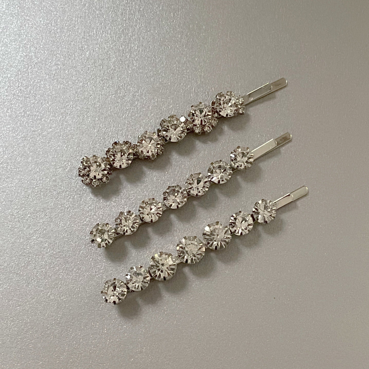 Adalynne  Luxury Silver Jewelled Hair Slide Set