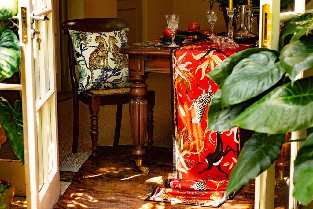 Ardmore -  Lovebird Leopards Tanzanite Cushion Cover