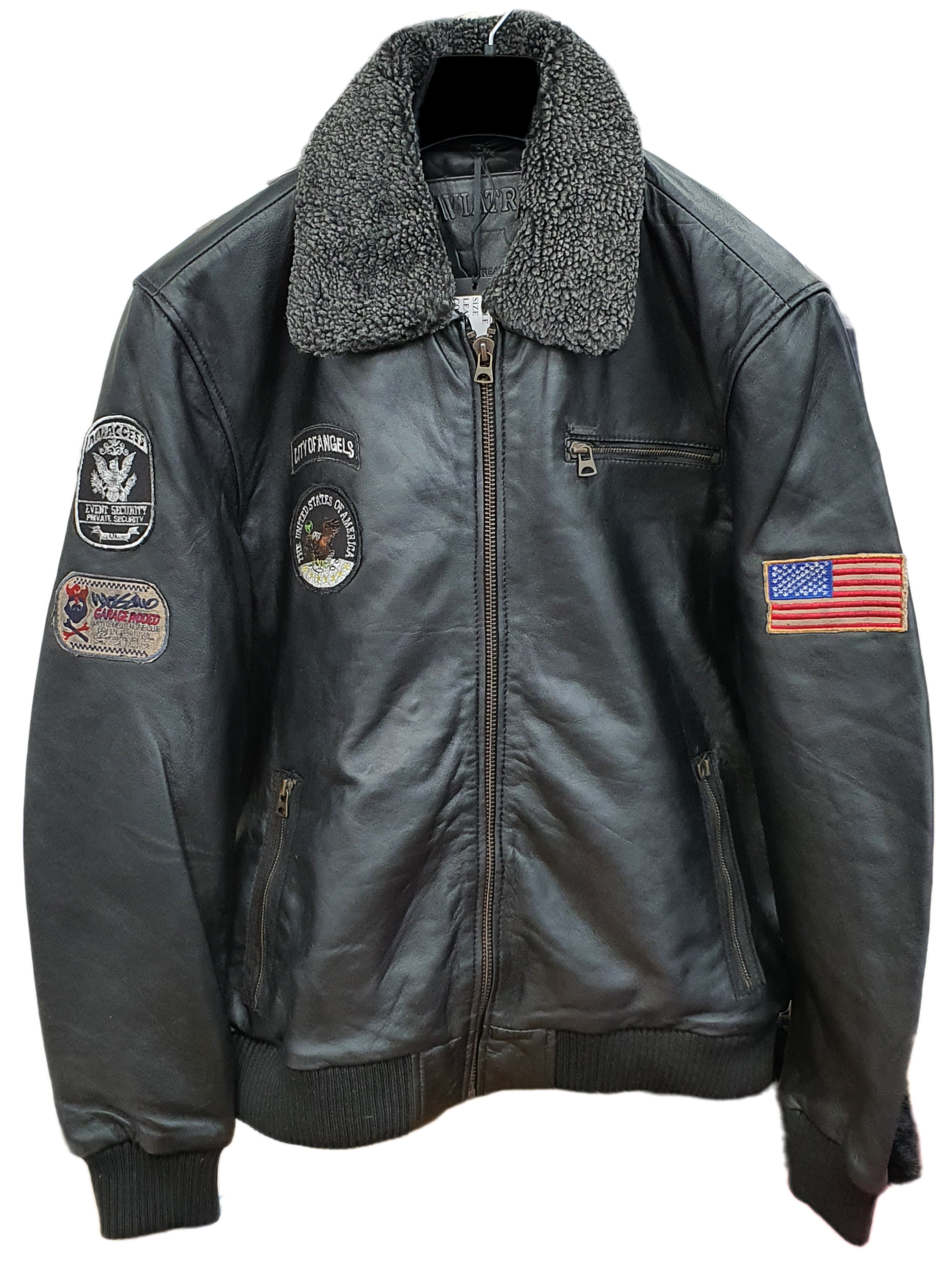 Aviatrix Mens American Pilot Jacket with Fur Collar