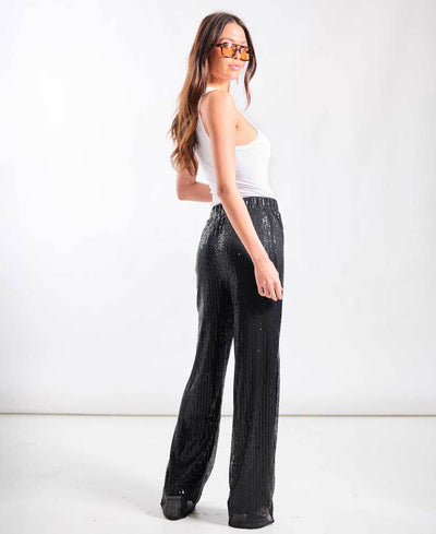 Black Jersey Sequin Trouser