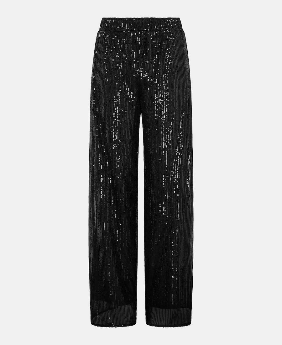 Black Jersey Sequin Trouser