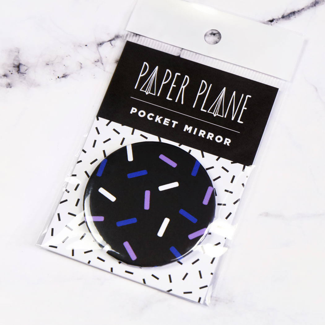 Confetti print Pocket Mirror/Badge/Bottle Opener