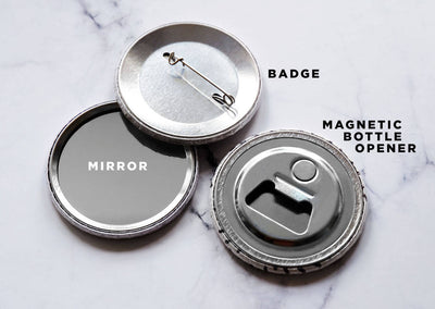 Confetti print Pocket Mirror/Badge/Bottle Opener