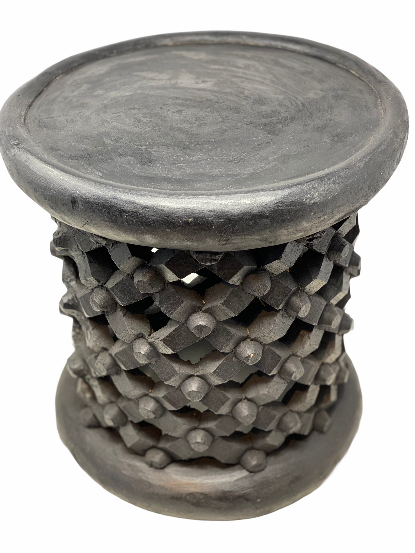 Bamileke Stool - Black - 35cm D