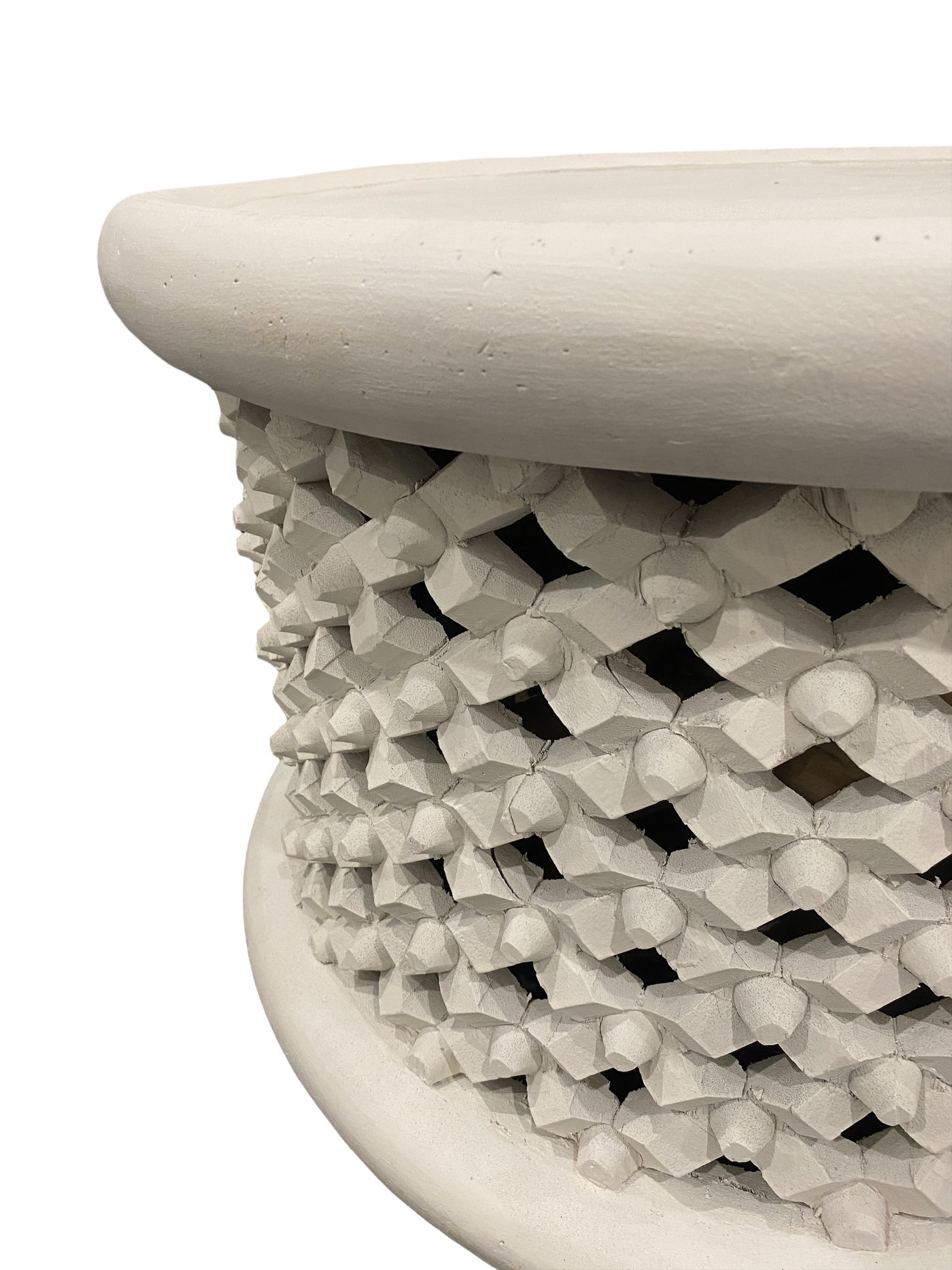 Bamileke Stool/table - White (126.1)