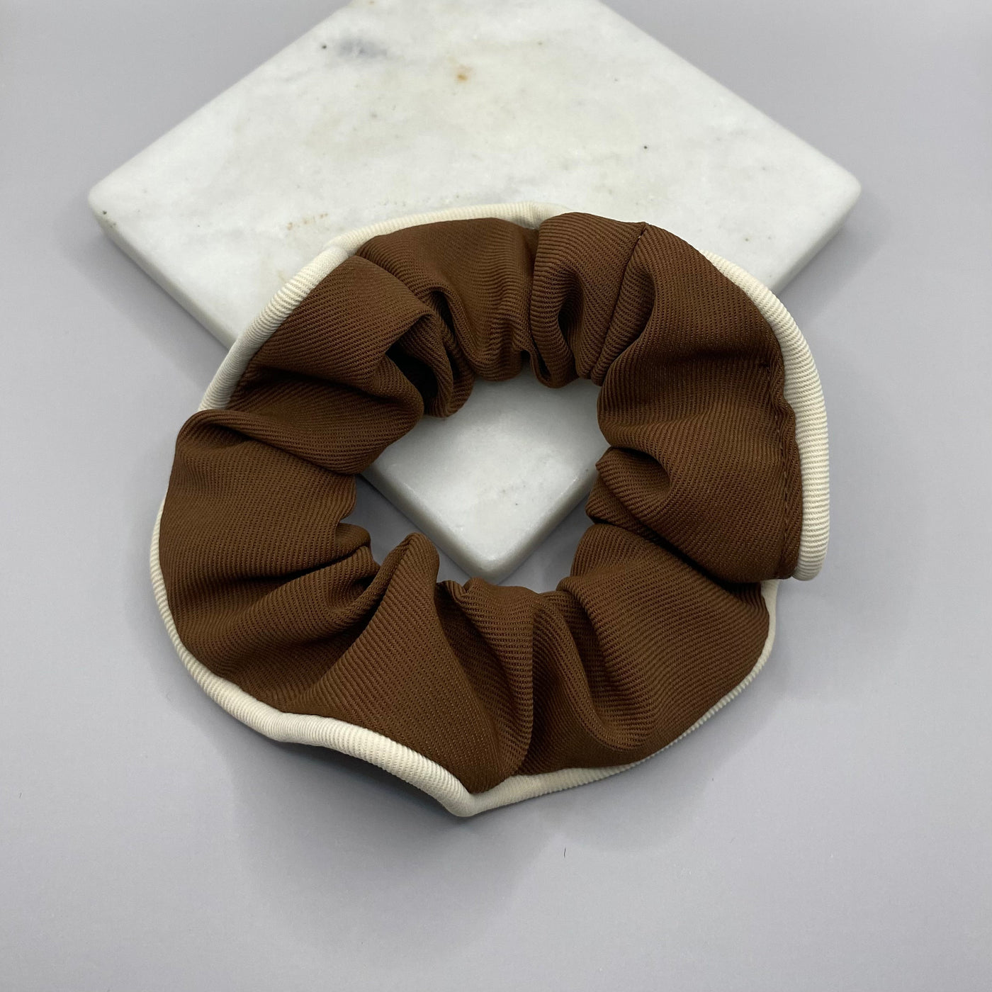 Brooklyn Coffee And White Scrunchie