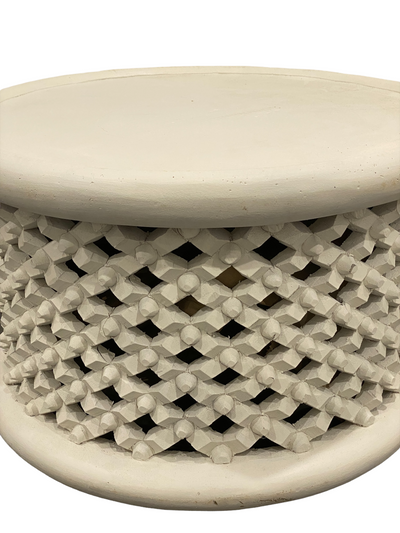 Bamileke Stool/table - White (126.1)