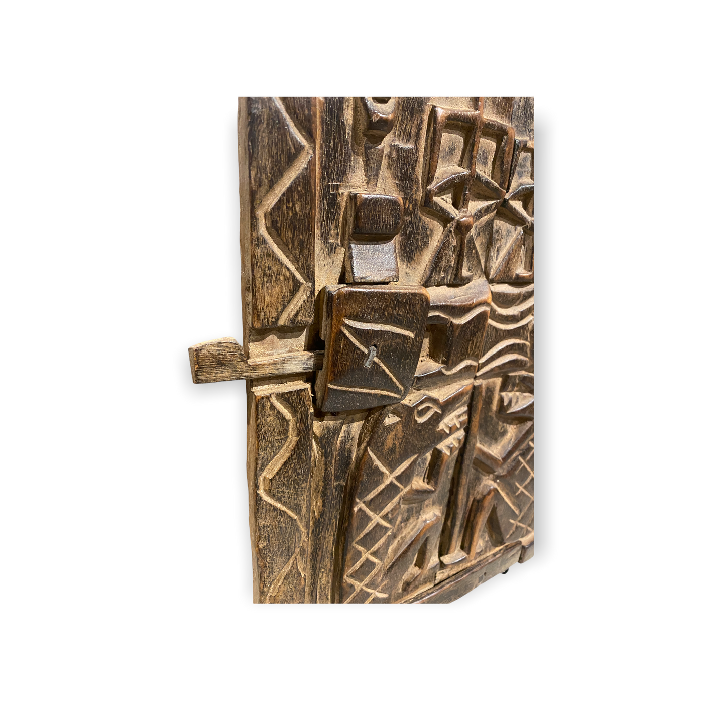 Dogon Granary door - old carving (01)