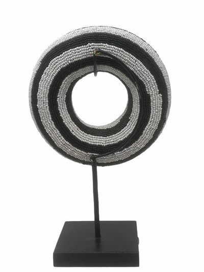 Cameroon beaded bracelet - Black & White