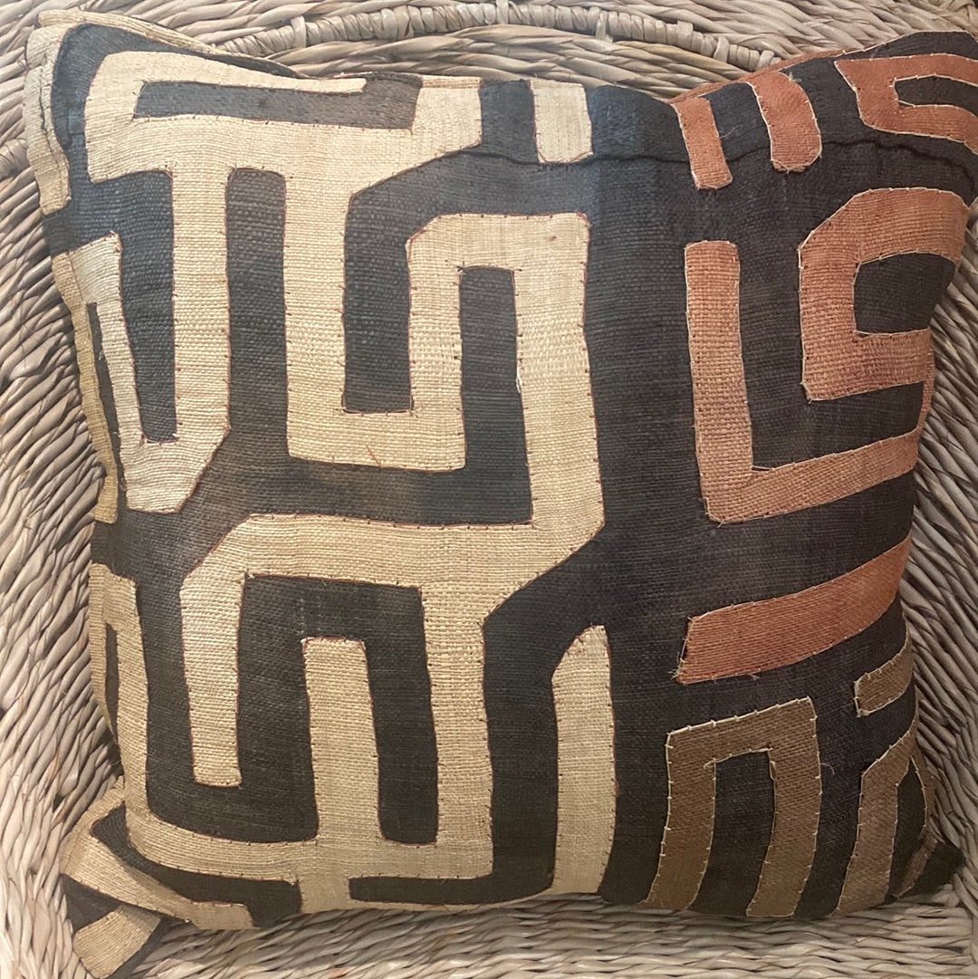 African Kuba cloth cushion 50x70cm