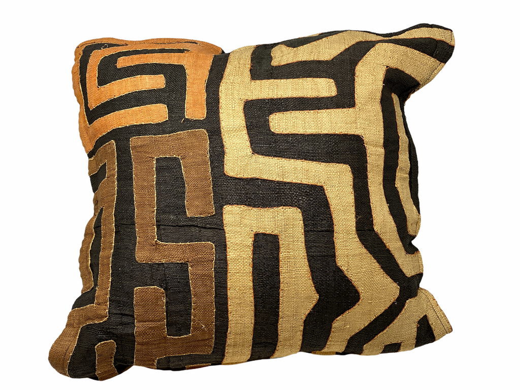 African Kuba cloth cushion 50x50cm