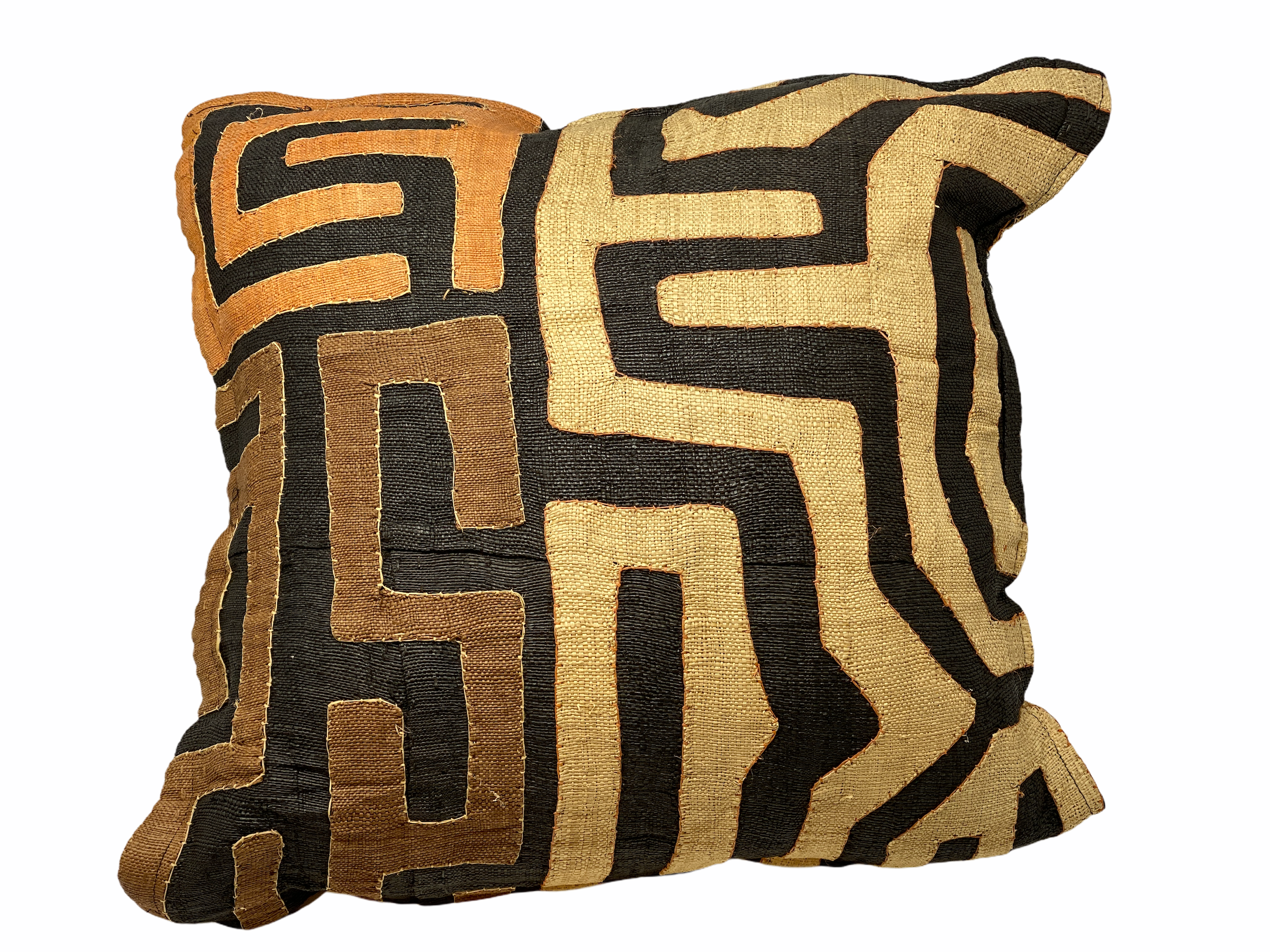 African Kuba cloth cushion 50x50cm