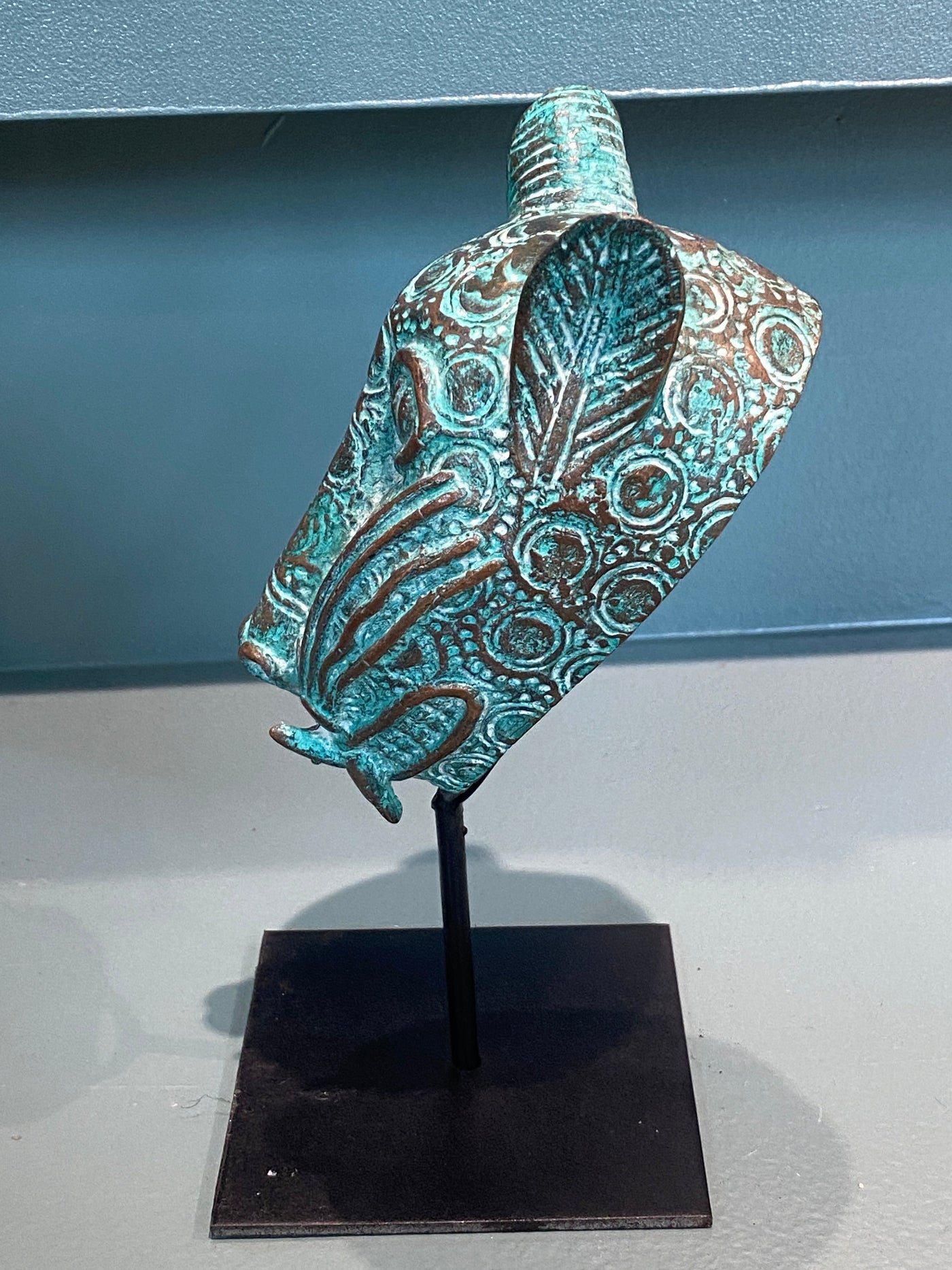 Benin Leopard Bronze - Sculpture (7.05)