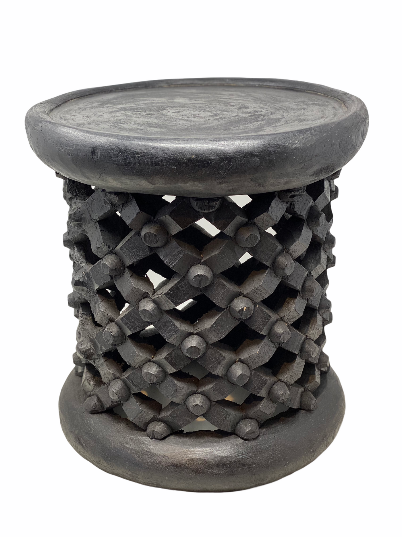 Bamileke Stool - Black - 35cm D
