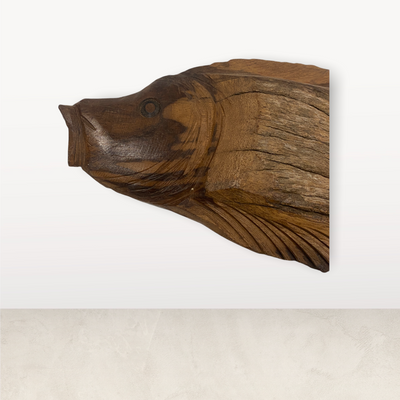 Driftwood Hand Carved Fish - (L10.7)