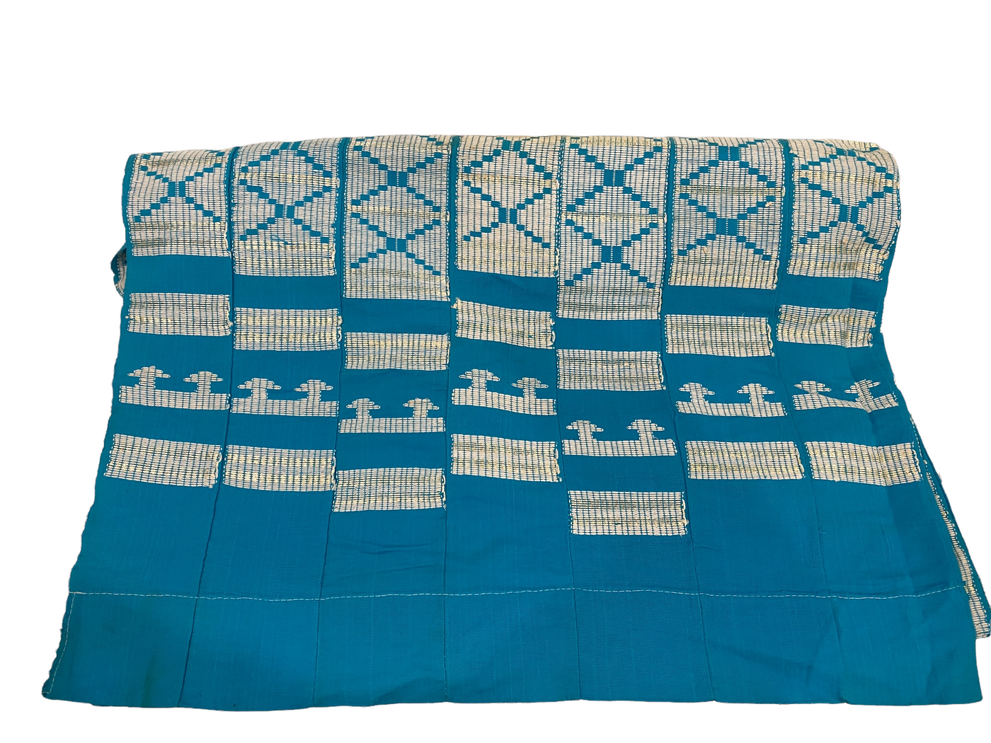 Ashoke (Aso Oke) Cloth Blue and white (108.1)