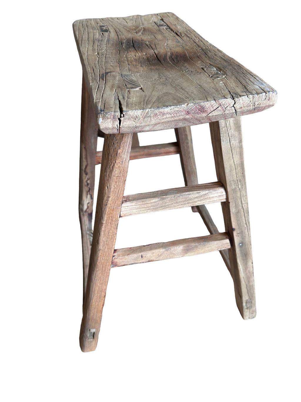 Antique Rustic Stool - Elm wood (M02)