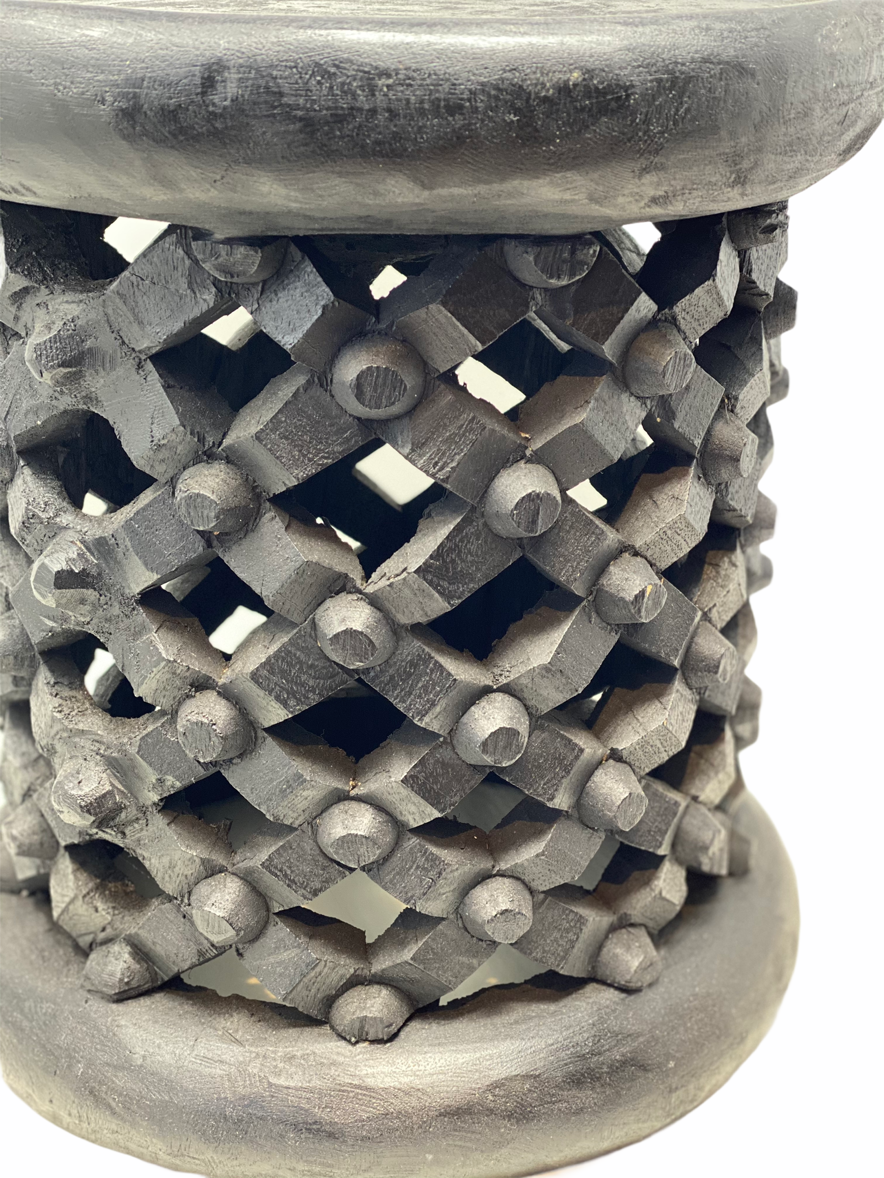 Bamileke Stool - Black - 35cm D