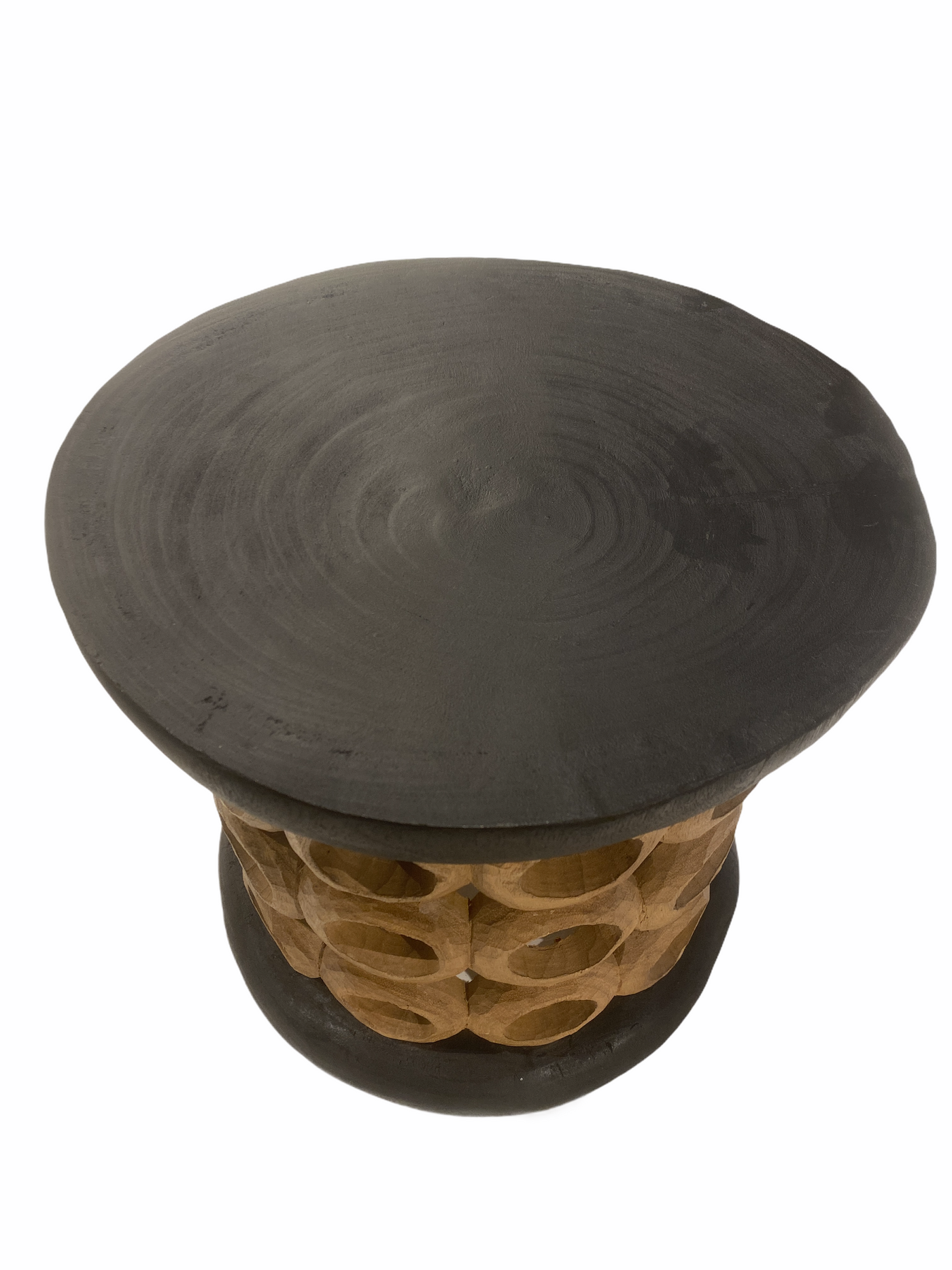 Bamileke Stool \ Table - 40cm - Natural & Black
