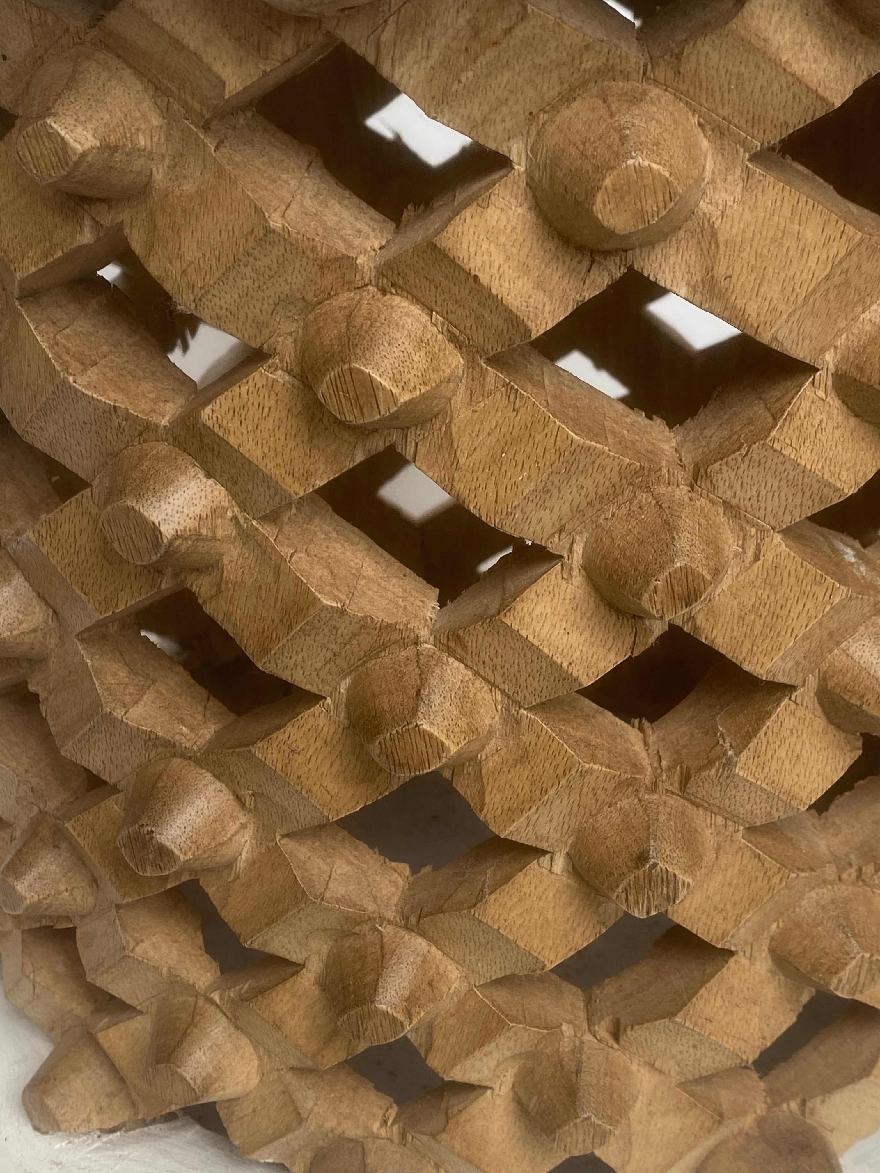 Bamileke Stool - White/Natural - 41cmD