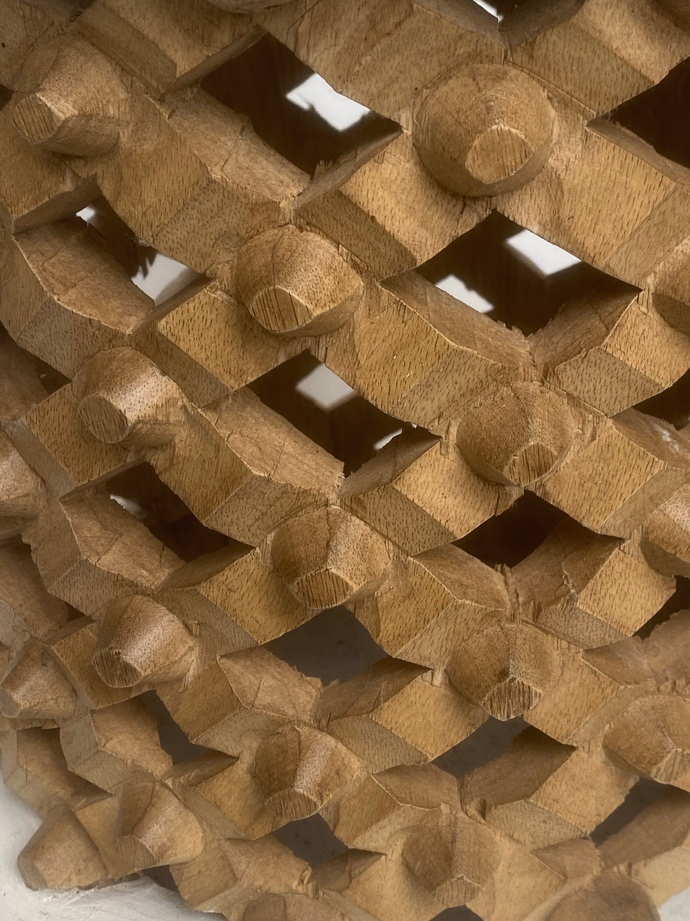 Bamileke Stool - White/Natural - 41cmD