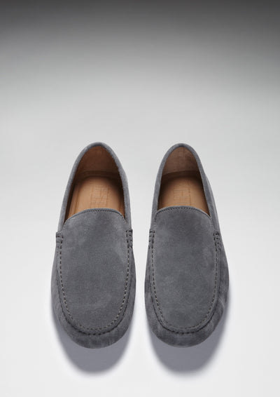 Driving Loafers, slate grey suede