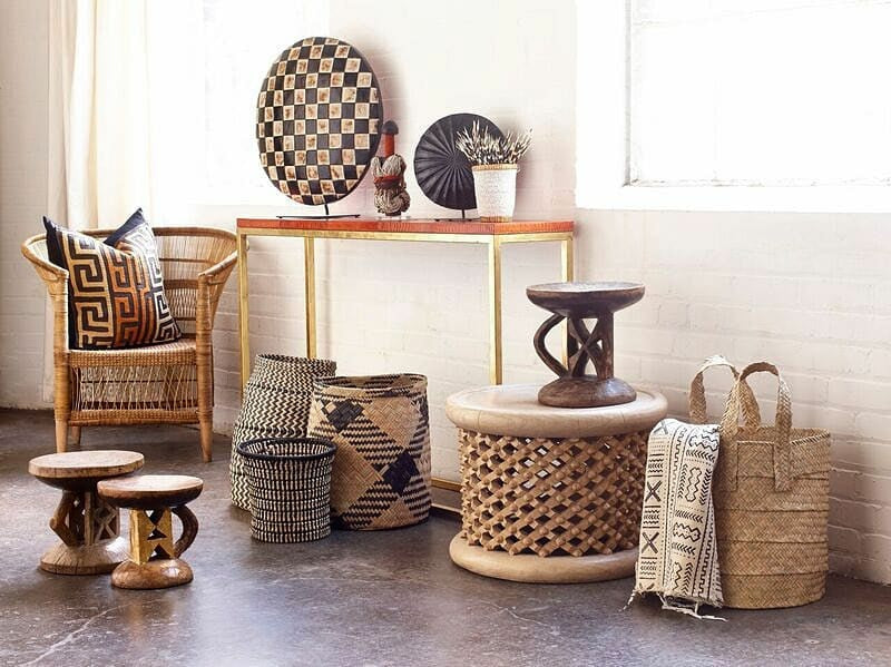 Bamileke Stool \ Table - 36cm - Black